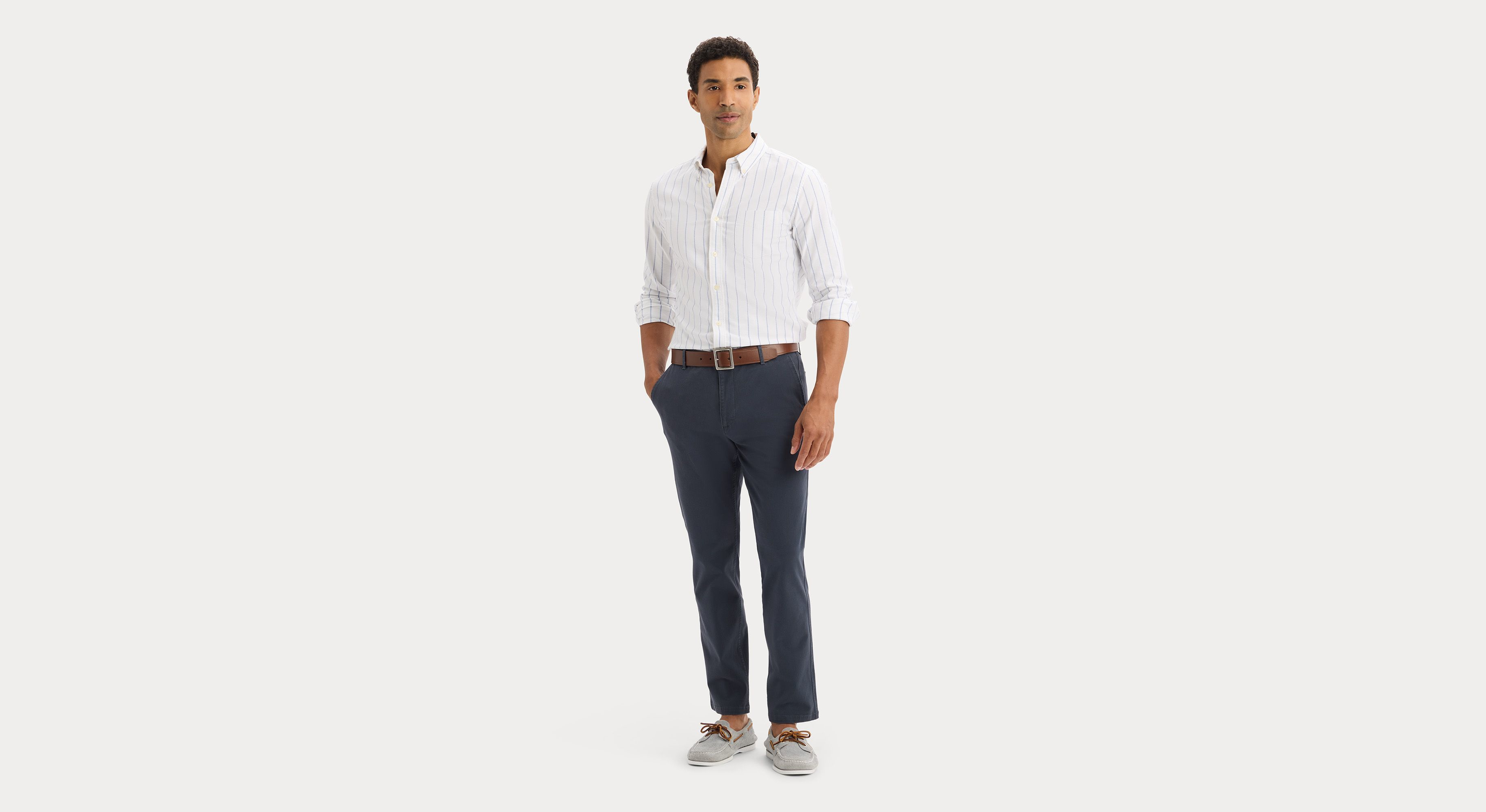 2 Button Collar Shirt, Slim Fit