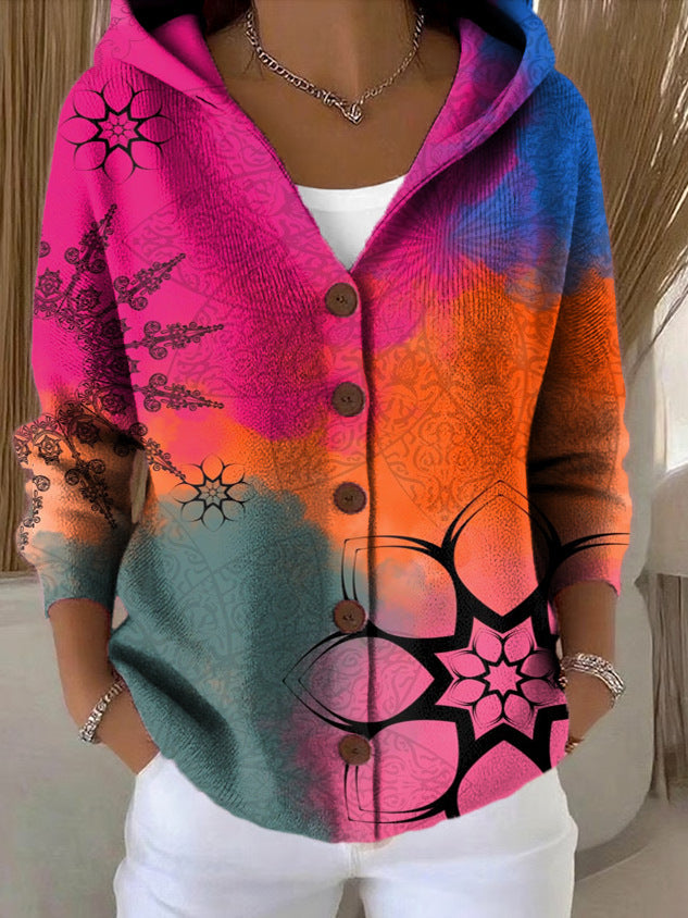Isadora - Chaleco con Capucha Estampado Patchwork