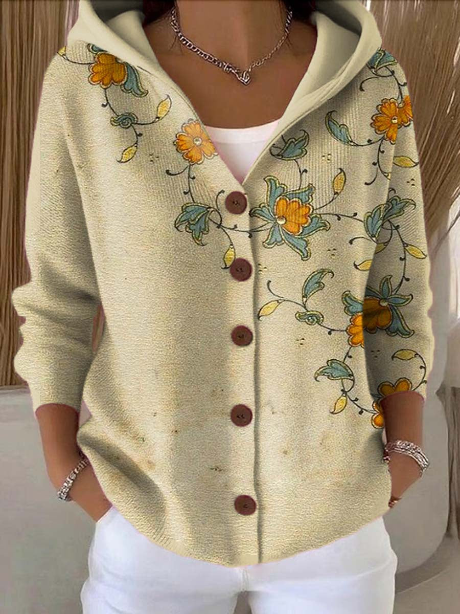 Isadora - Chaleco con Capucha Estampado Patchwork