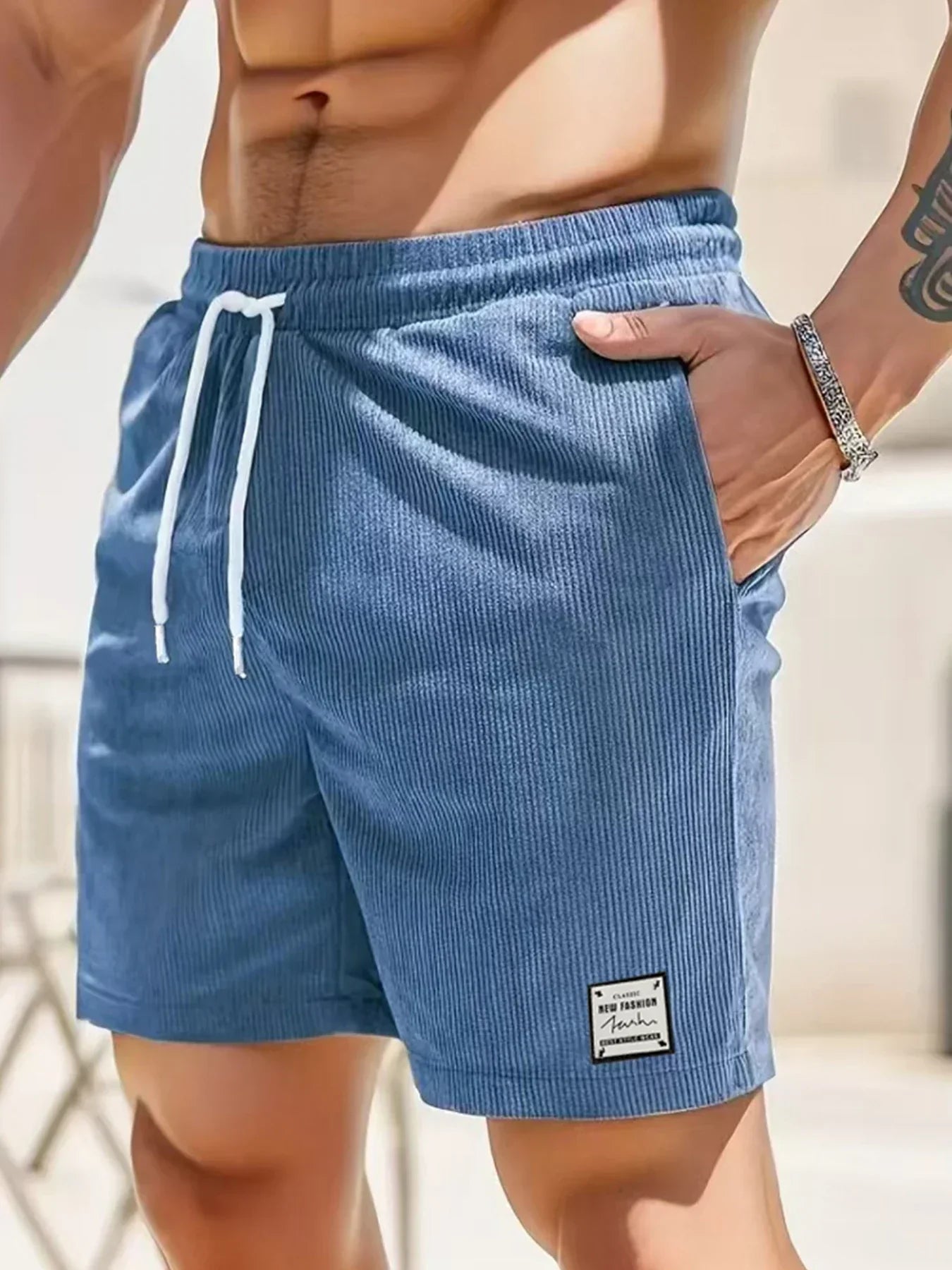 Juan y Marcel™ | Pantalón Corto Elegante con Rayas Sutiles