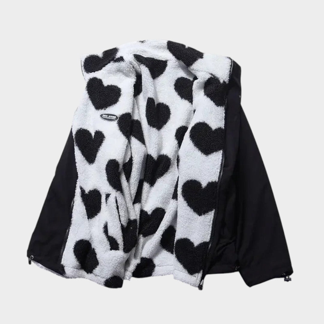 Dianne™ | Chaqueta reversible con estampado de corazones y diseño cómodo
