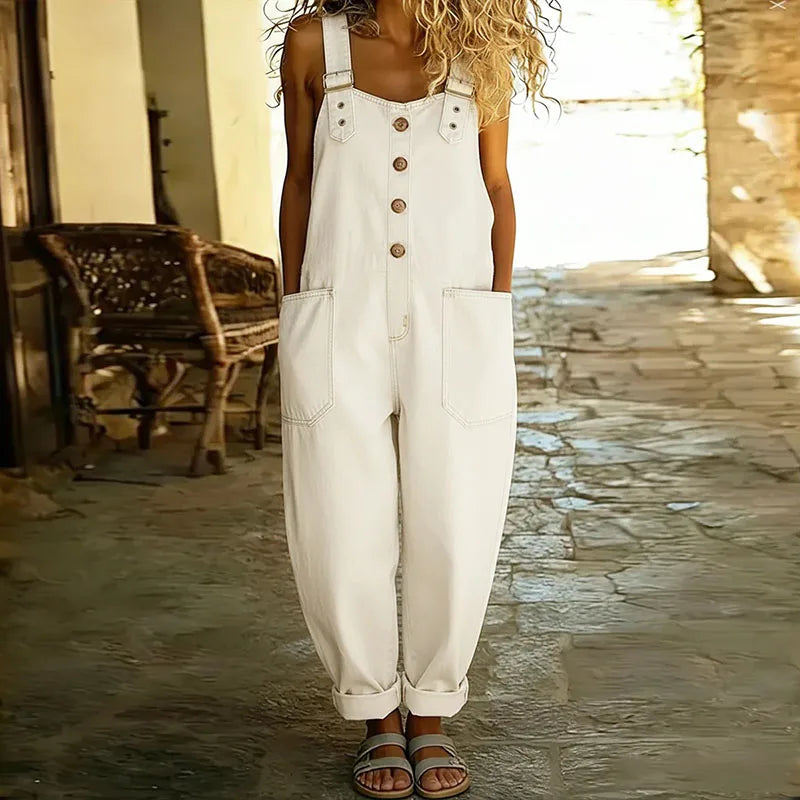 Mara | Peto Vaquero Vintage de Algodón Suave con Tirantes Ajustables