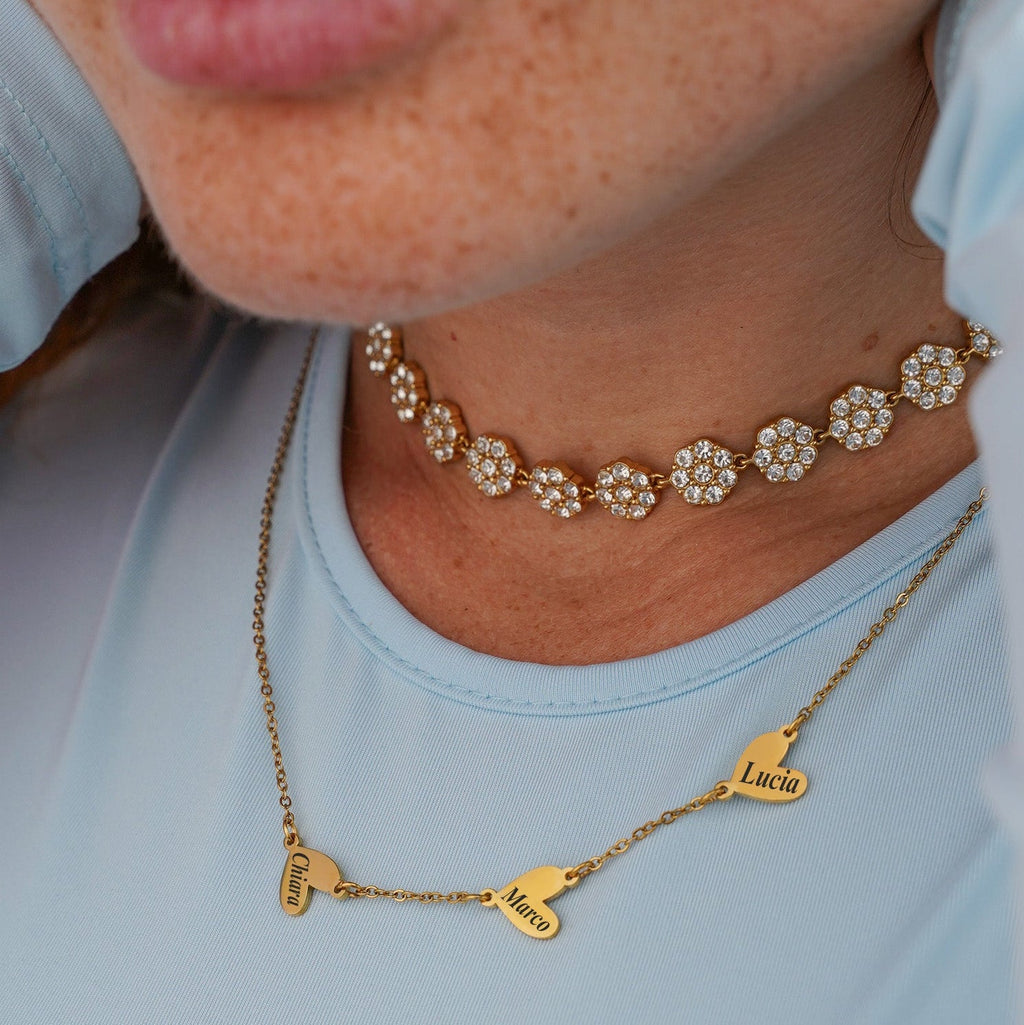 Set Mamá ✨ Collar y Pulsera con Corazoncitos Personalizados