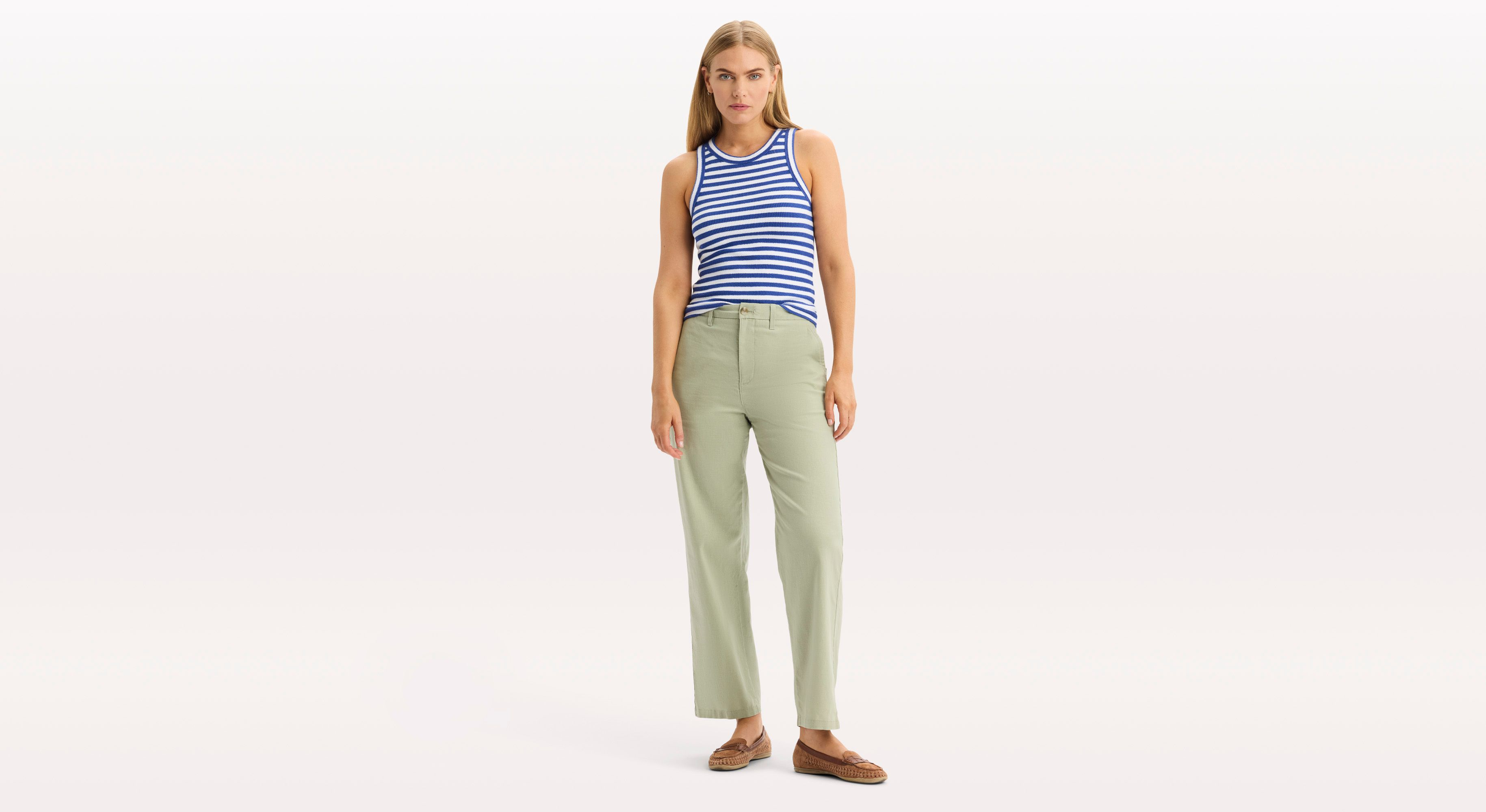Pantalón Chino Blake, Corte Recto Alto Ajustado