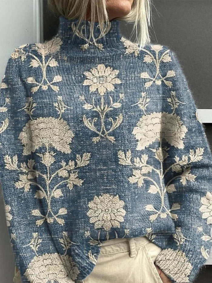 Elin - Suéter de Cuello Alto con Estampado Bosque