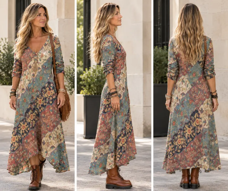 Lydia - Vestido Femenino Fluido de Corte Relajado