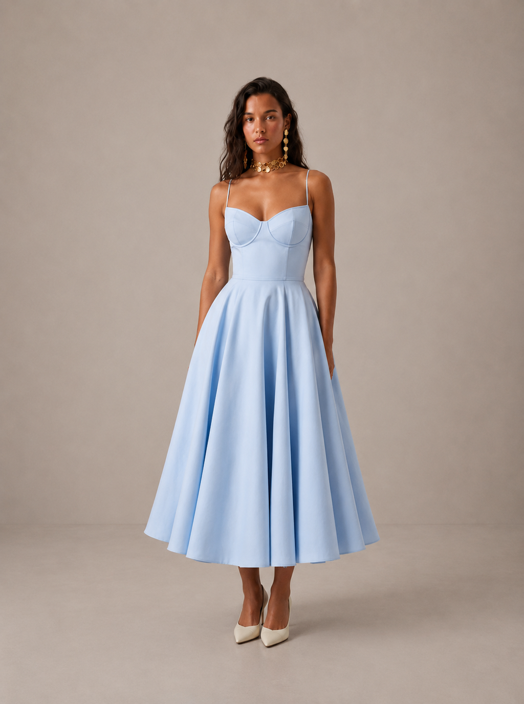 CARLOTA | Vestido Maxi con escote corazón y vuelo