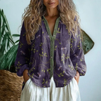 Wena - Blusa de Manga Larga con Botones para Mujer