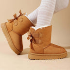 Botas KS by SOFIA con Ecopiel y Lazos en la Parte Trasera Camel Tallas 25-36