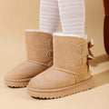 Botas KS by SOFIA con Ecopiel y Lazos en la Parte Trasera Beige Tallas 25-36