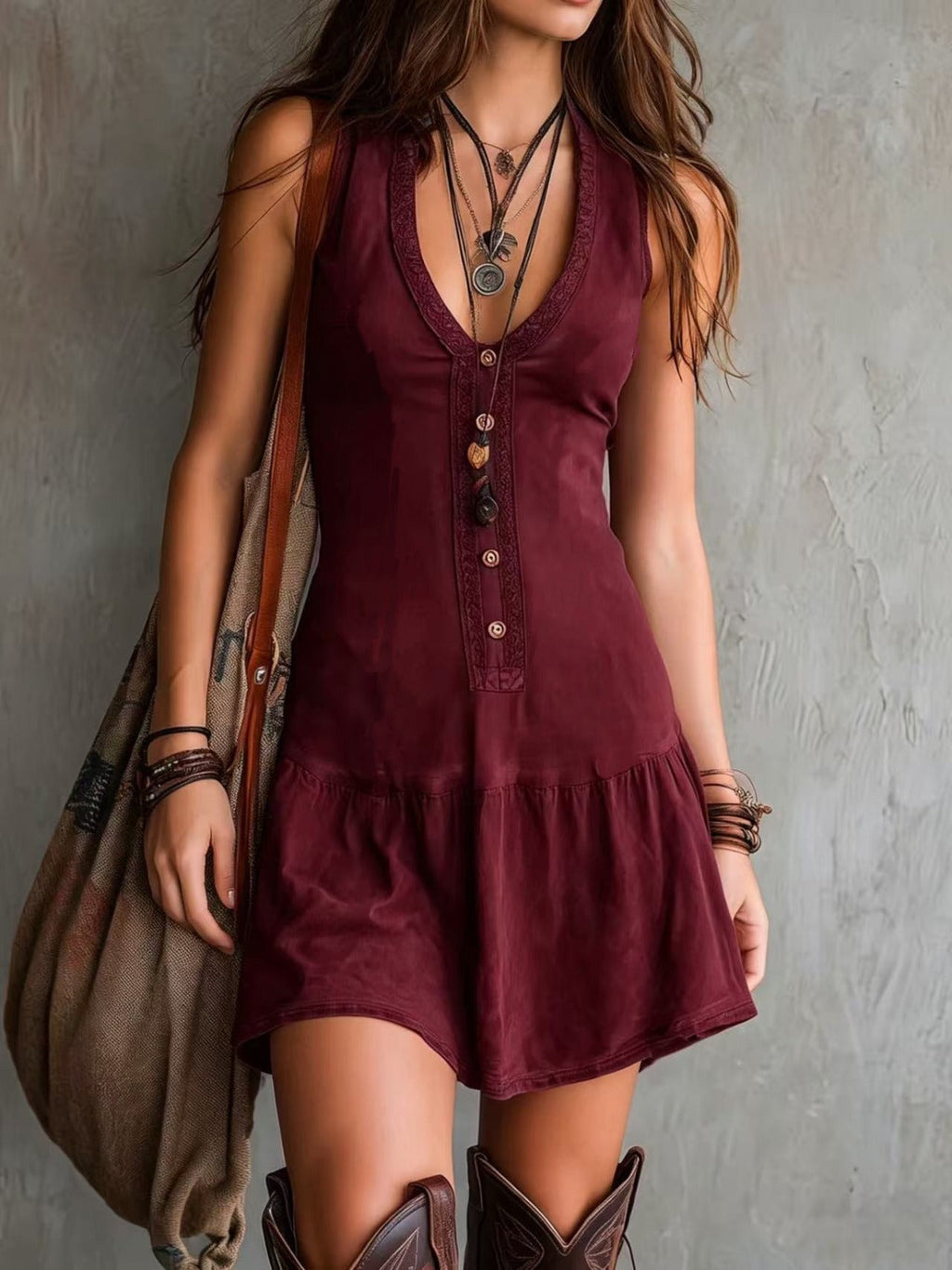 Brunetta | Vestido Corto Casual con Botones