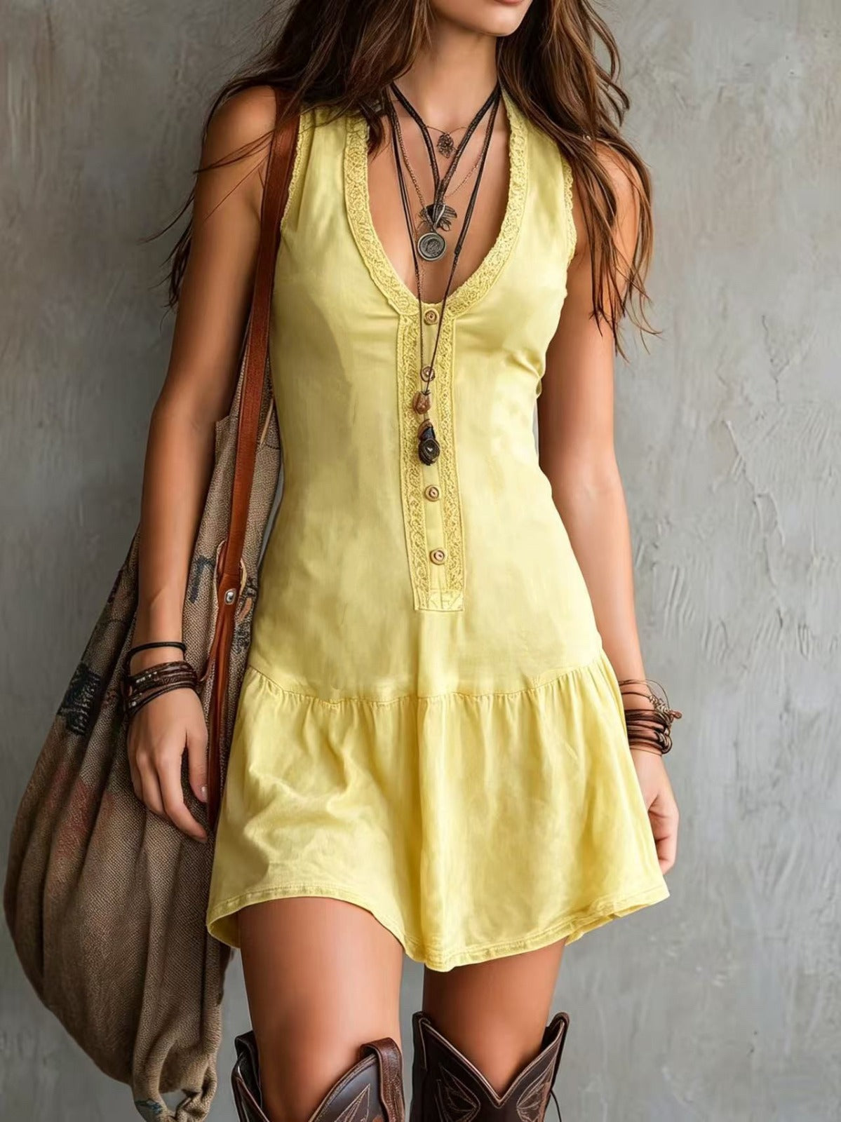 Brunetta | Vestido Corto Casual con Botones