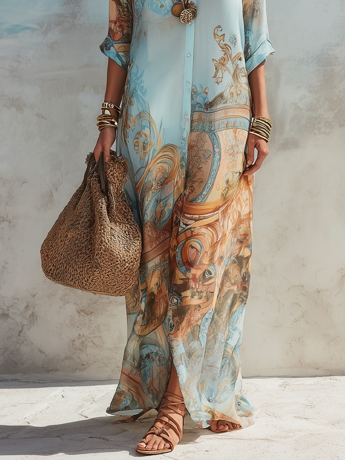 ZAMORA | Vestido Camisero Mediterráneo