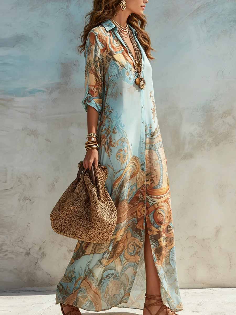 ZAMORA | Vestido Camisero Mediterráneo