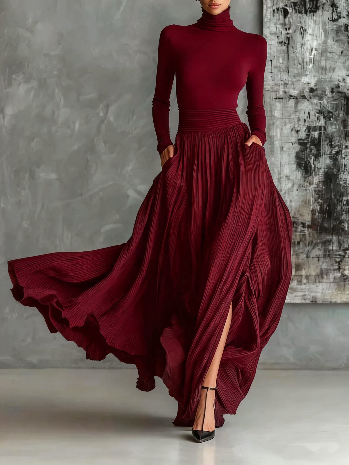 Úbeda – conjunto negro con falda larga