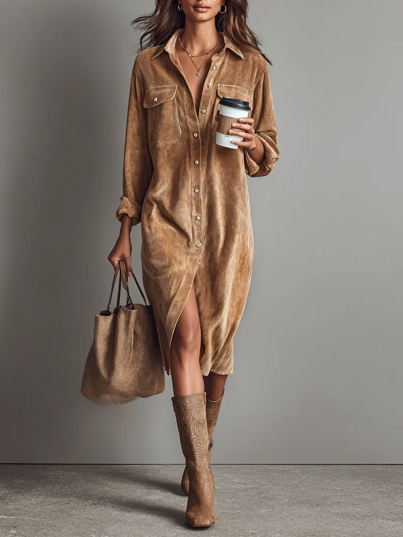 Segovia – vestido midi amplio con dos bolsillos