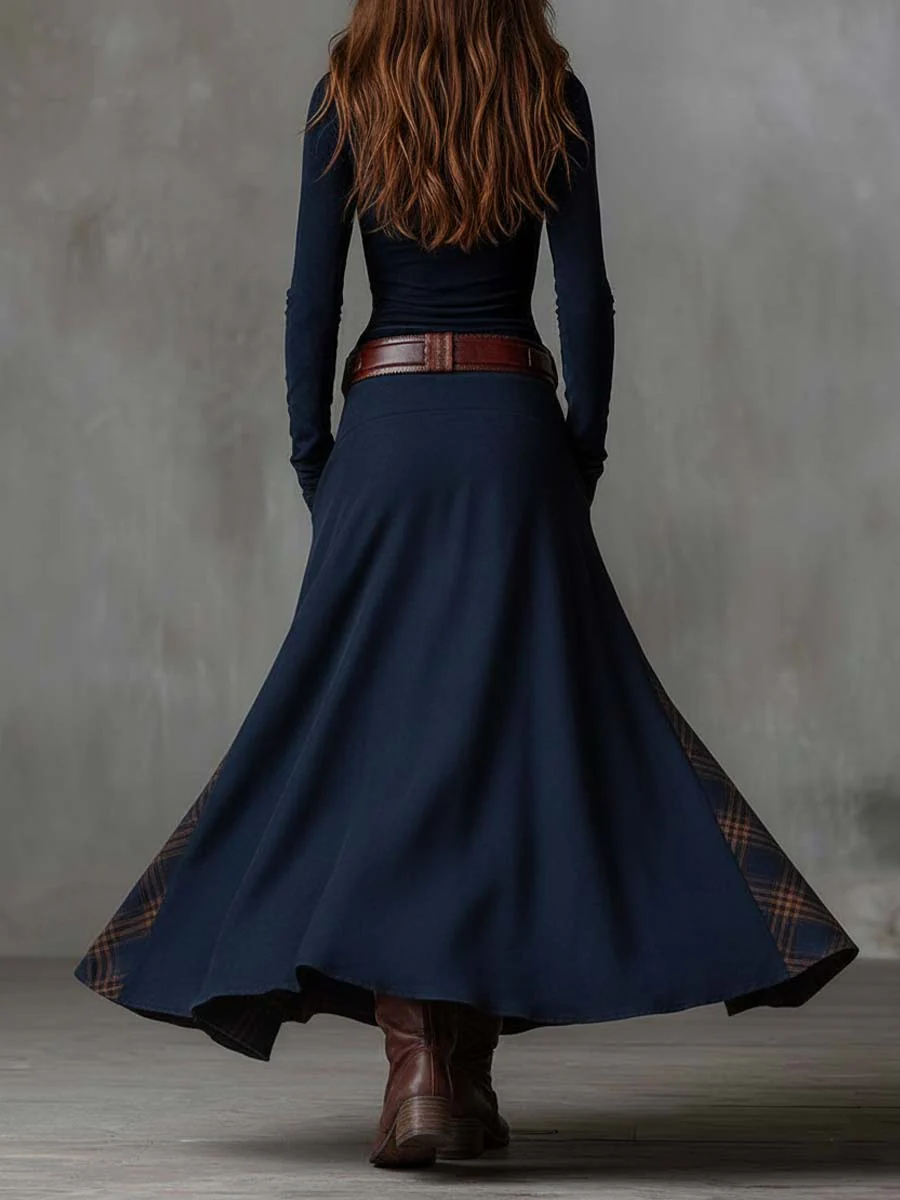 Granada – maxivestido efecto ante con cinturón