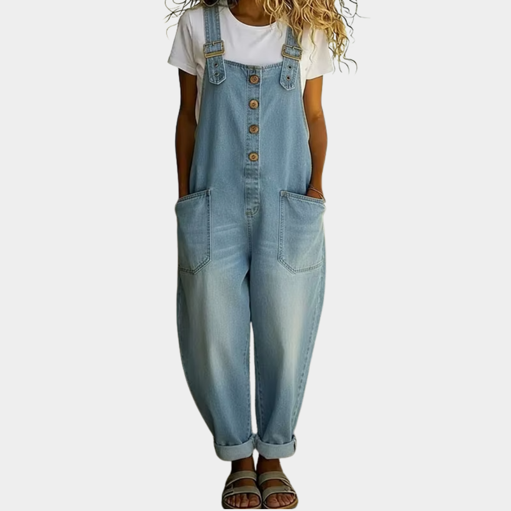 Mara | Peto Vaquero Vintage de Algodón Suave con Tirantes Ajustables