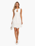 Vestido Mini Elegante Sin Mangas con Recorte