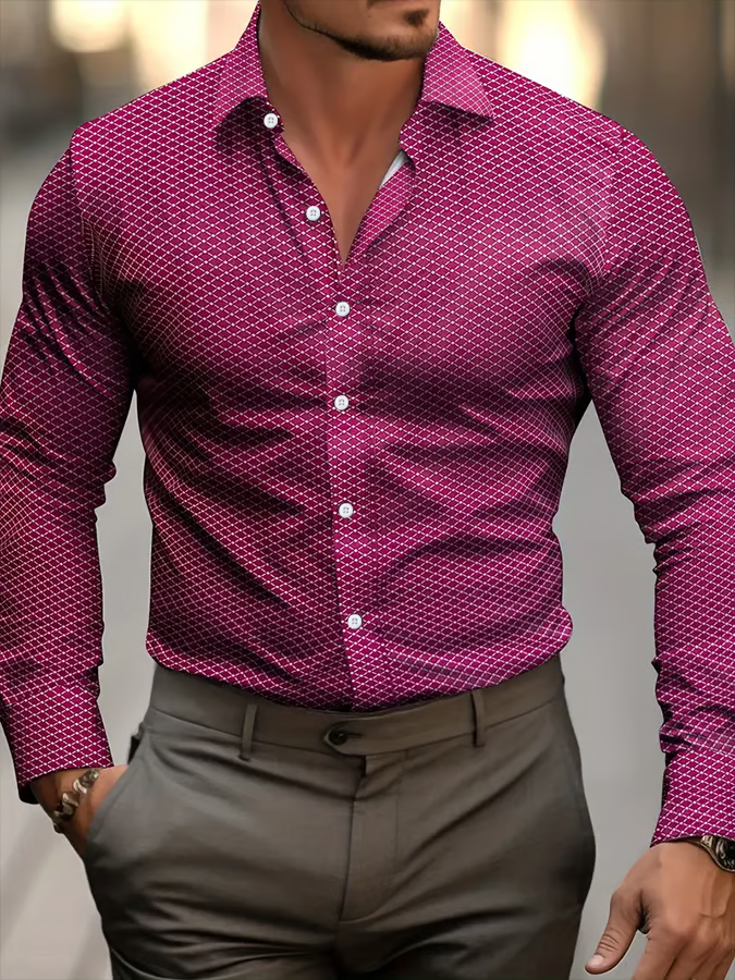 Camisa de Manga Larga Estampada Estilo Urbano