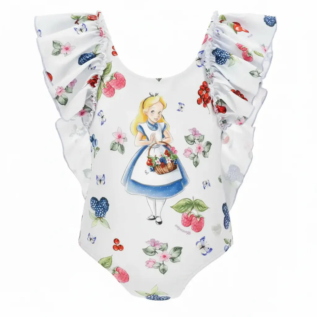 Bañador Entero Alicia en el País de las Maravillas Monnalisa – Niña Blanco