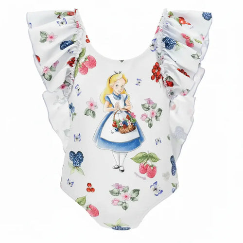 Bañador Entero Alicia en el País de las Maravillas Monnalisa – Niña Blanco