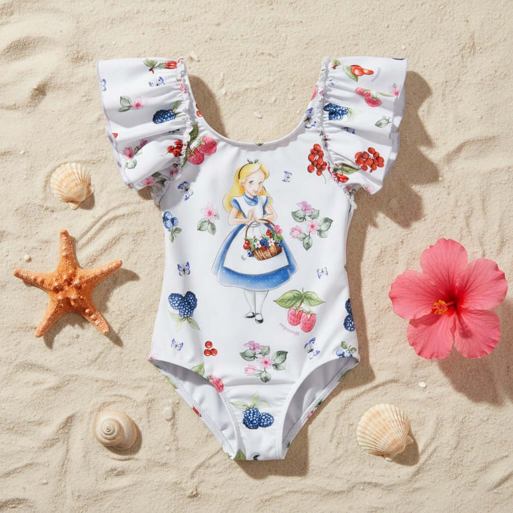 Bañador Entero Alicia en el País de las Maravillas Monnalisa – Niña Blanco