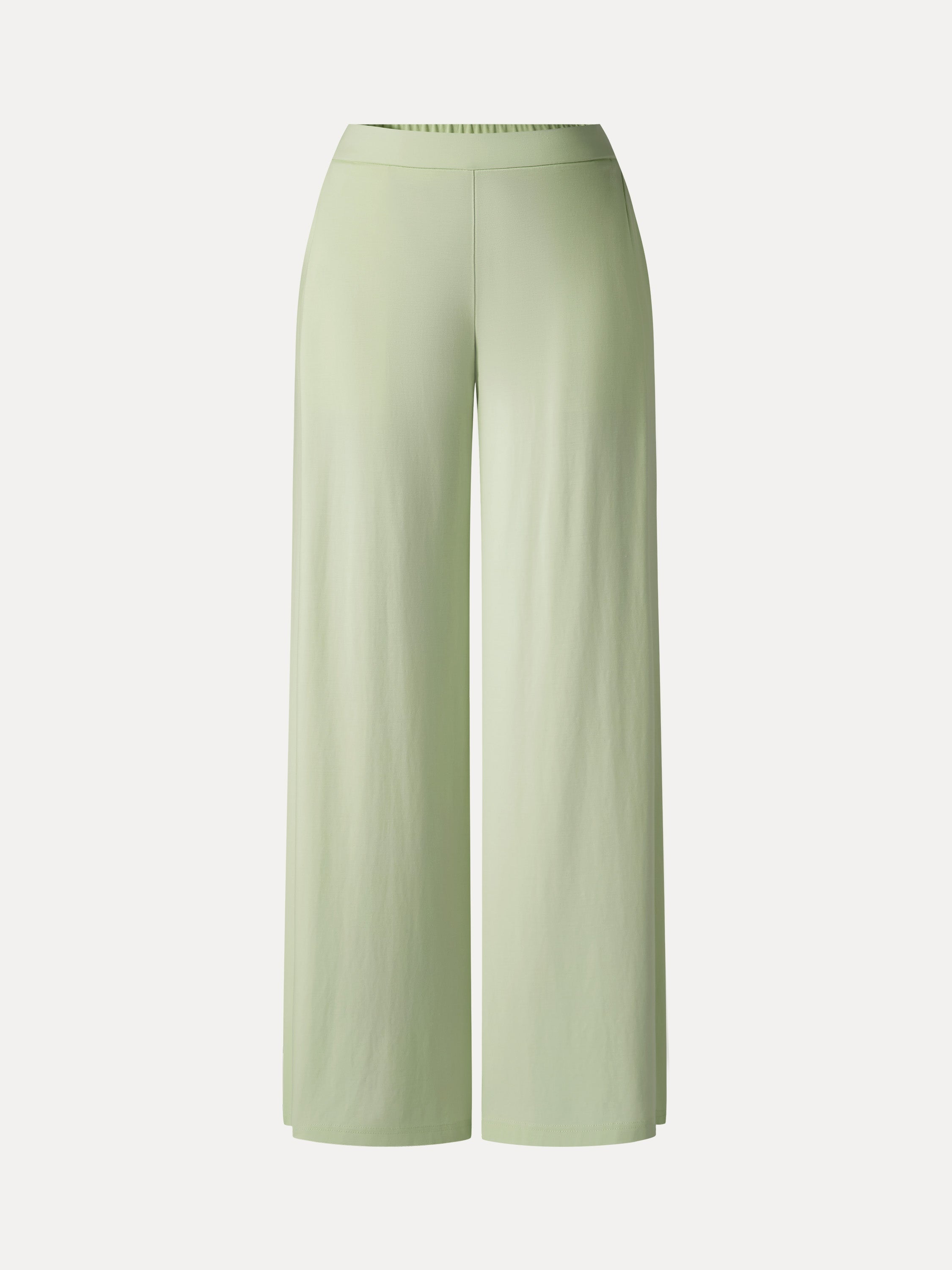 Pantalón Ponte Tiro Medio Pierna Ancha con Bolsillos