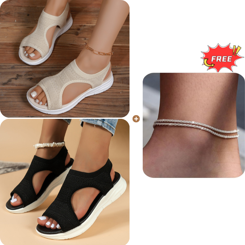 Sandalias de Verano Cómodas, Transpirables, Planas y con Punta Abierta para Mujer