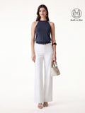 Conjunto de 2 Piezas: Top Sujetador Cuello Halter y Falda Midi Línea A