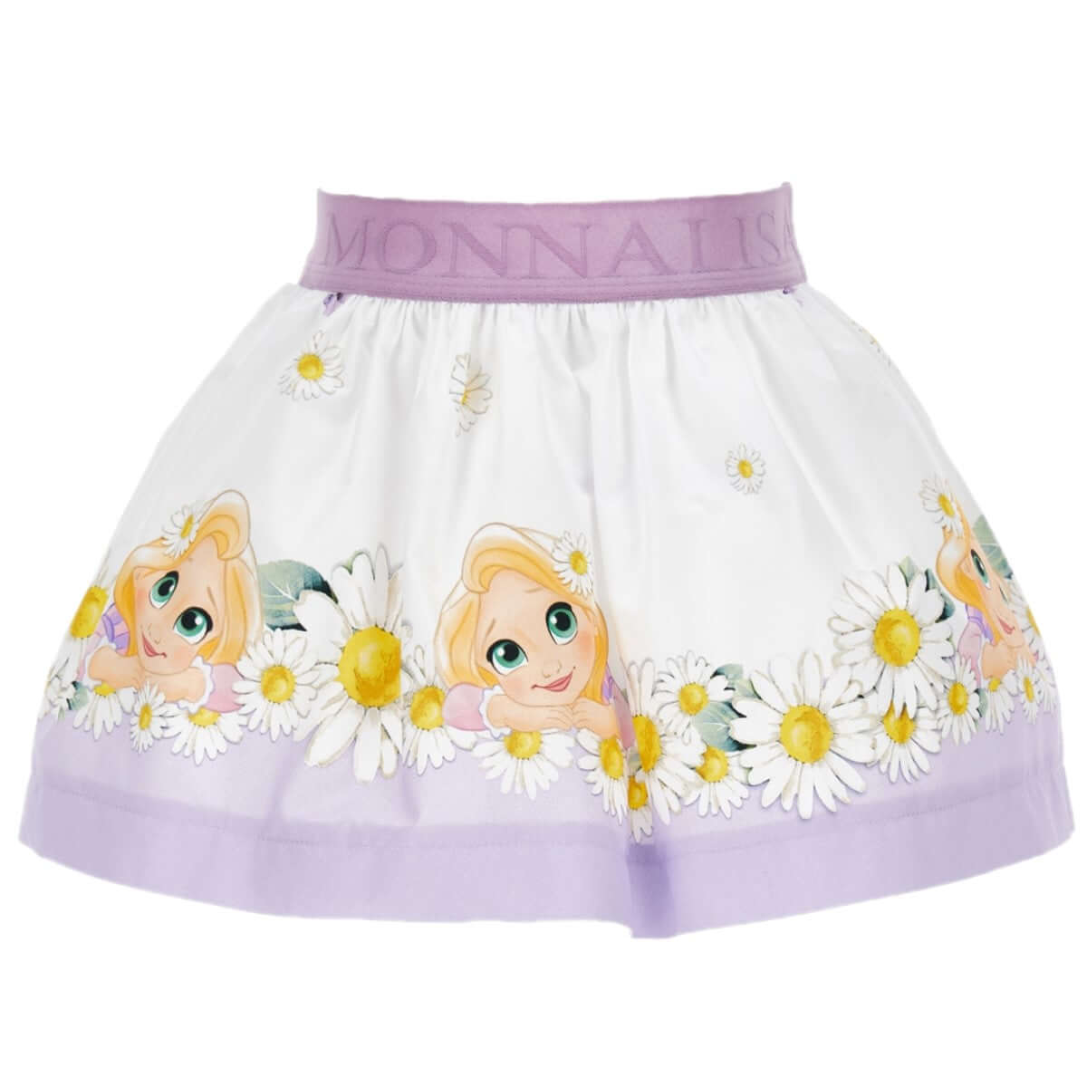 Falda Monnalisa Rapunzel de Algodón con Elástico Logotipado – Bebé y Niña