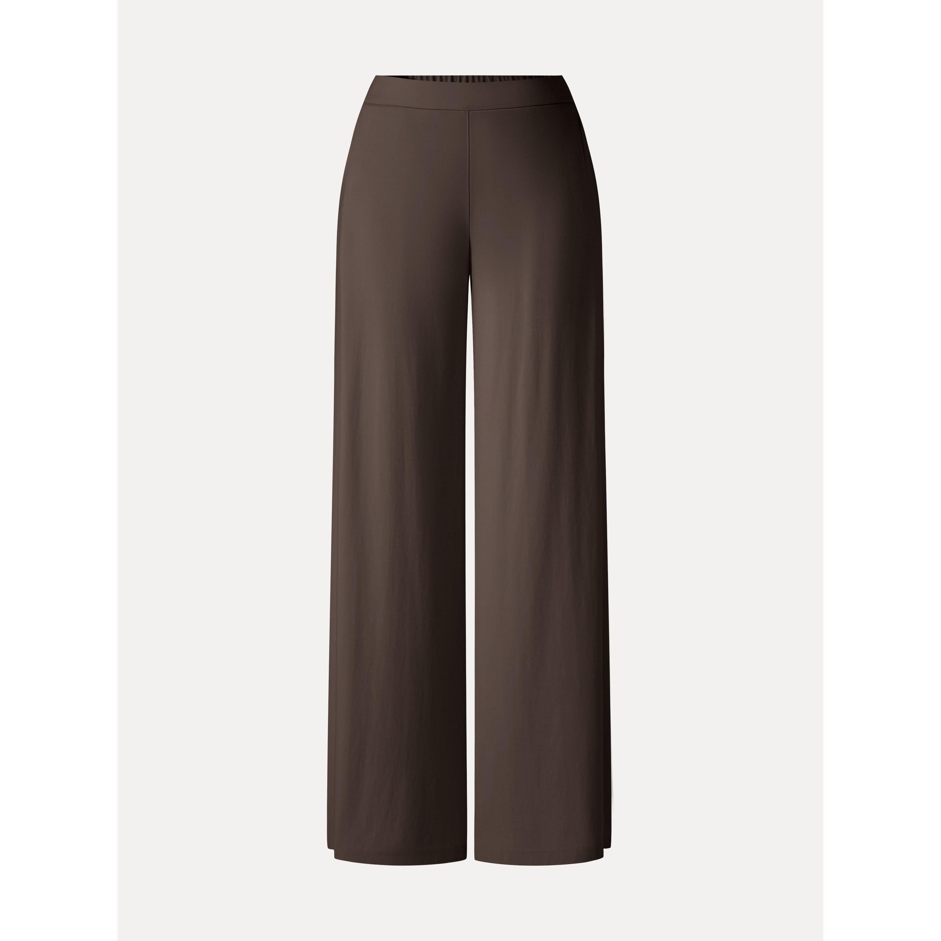 Pantalón Ponte Tiro Medio Pierna Ancha con Bolsillos