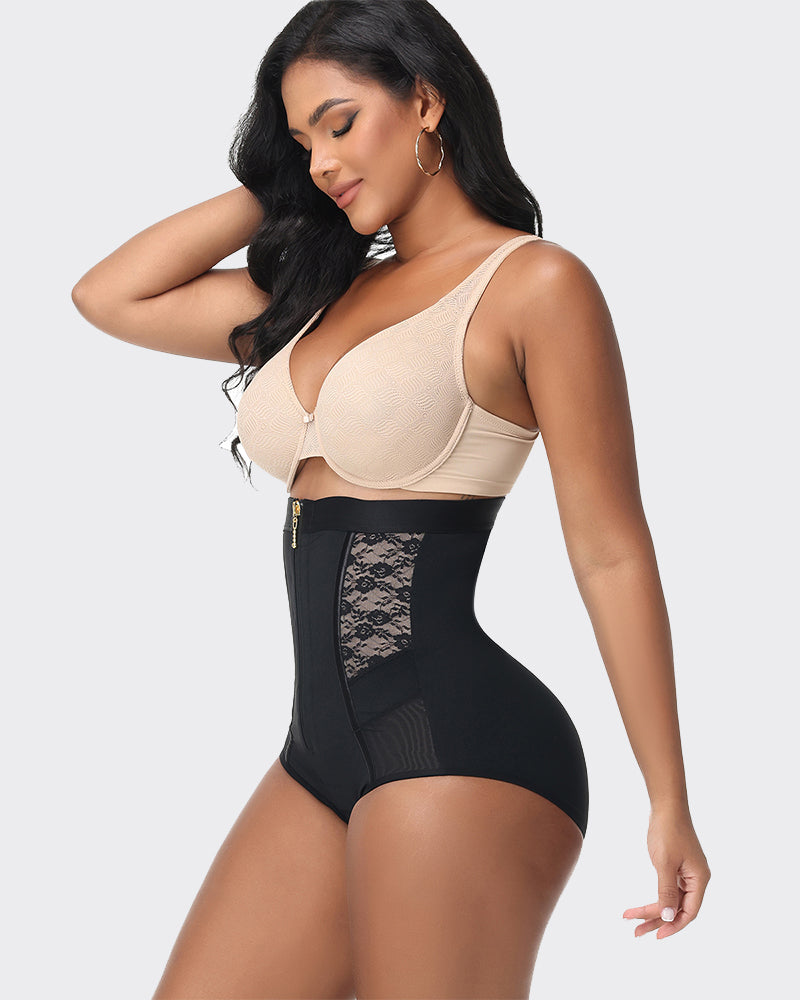 Braga Moldeadora de Talle Alto con Realce de Glúteos, Control de Abdomen y Cremallera