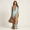 AliceLeon™ | Vestido Camisero Maxi de Seda