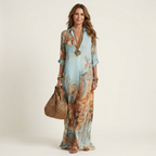 AliceLeon™ | Vestido Camisero Maxi de Seda
