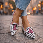 Dalia Mocasines con Borlas y Estampado Animal