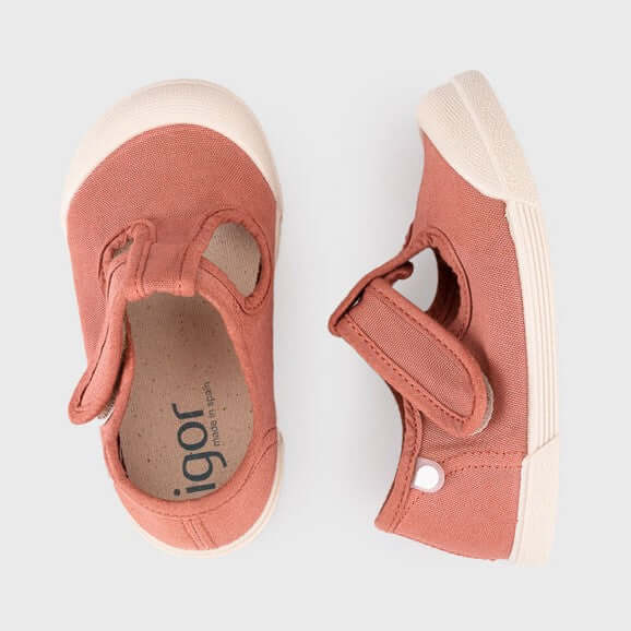 Zapatillas Igor Lona Petito Barefoot Velcro Terracota – Niño y Niña Tallas 19-27