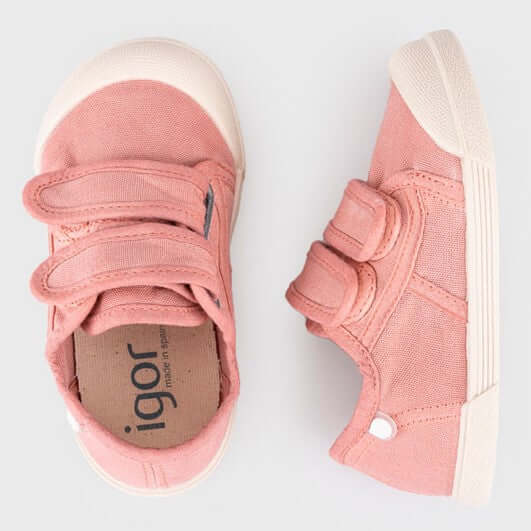 Zapatillas Igor Lona Barefoot Doble Velcro Rosa – Niña Tallas 20-30