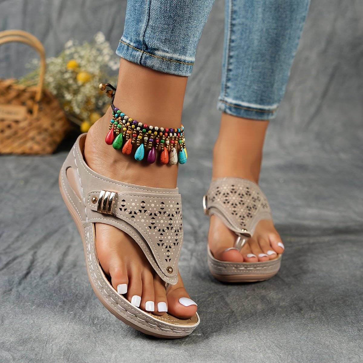 Mona | Sandalias de Cuña Cómodas para Mujer