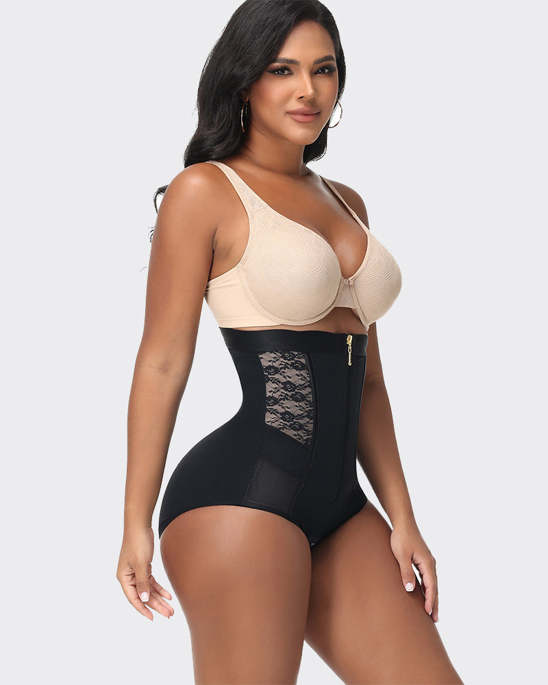 Braga Moldeadora de Talle Alto con Realce de Glúteos, Control de Abdomen y Cremallera