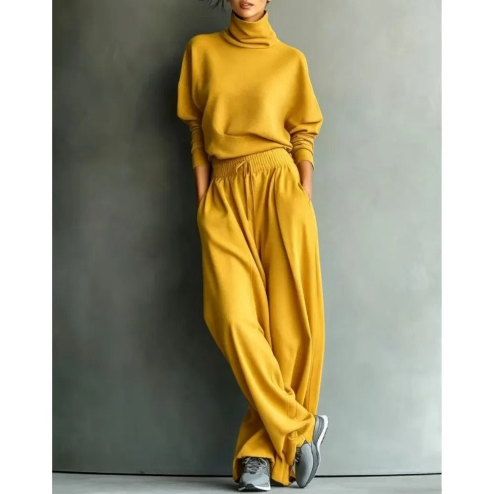 Vega Conjunto De Cuello Alto Y Pantalón Holgado
