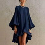 Amelia Vestido Elegante con Volantes y Dobladillo Asimétrico