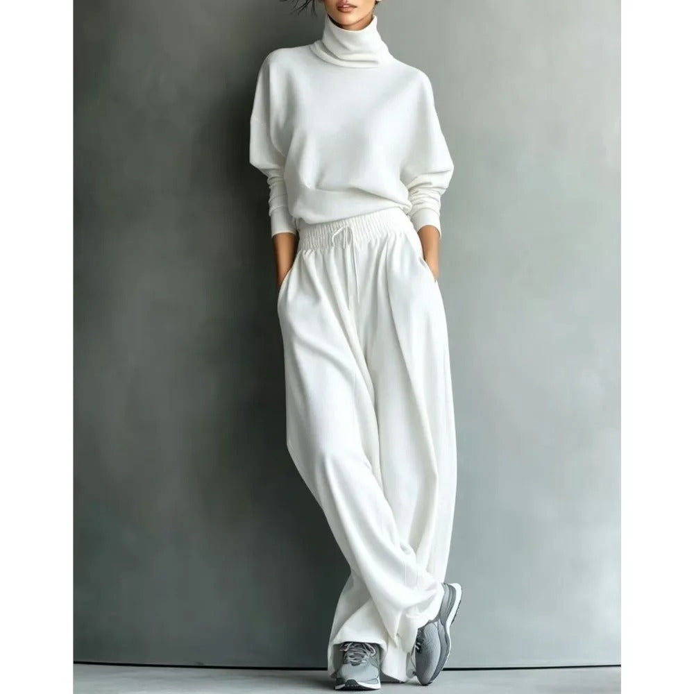 Vega Conjunto De Cuello Alto Y Pantalón Holgado