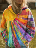 Dawnella - Sudadera Bohemia Patchwork Multicolor