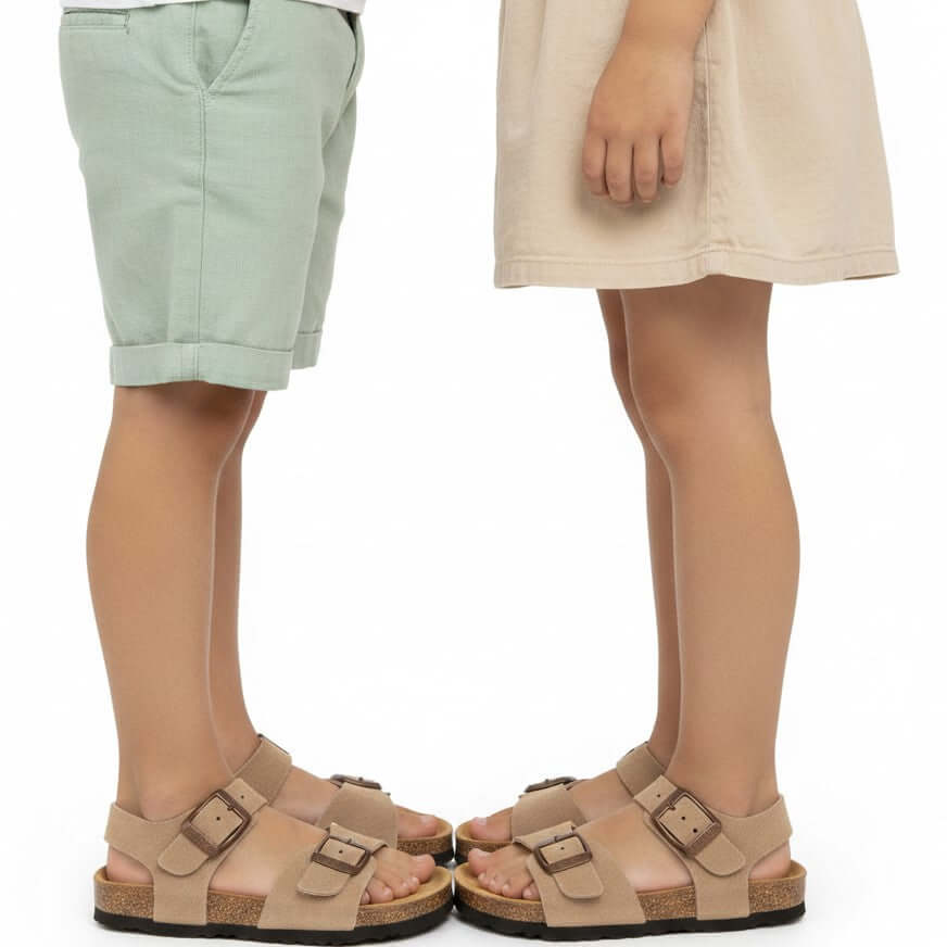 Sandalias Niño Niña Plakton Beige | Hebilla Piel Genuina Antideslizante | Tallas 24-35