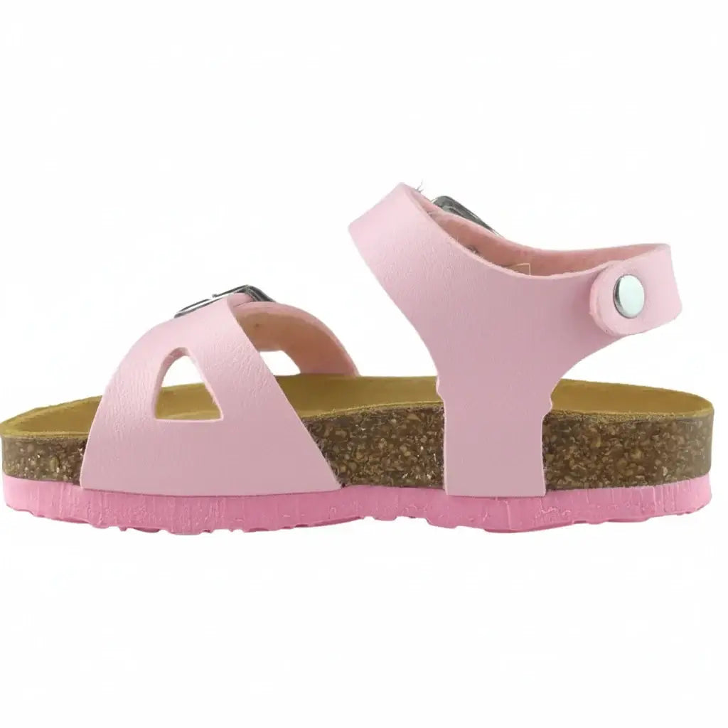 Sandalias PLAKTON Rosa Niña | Piel con Hebilla Antideslizante Tallas 24-35