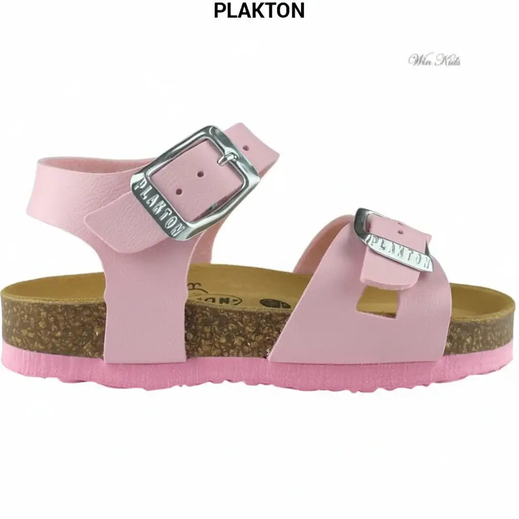 Sandalias PLAKTON Rosa Niña | Piel con Hebilla Antideslizante Tallas 24-35