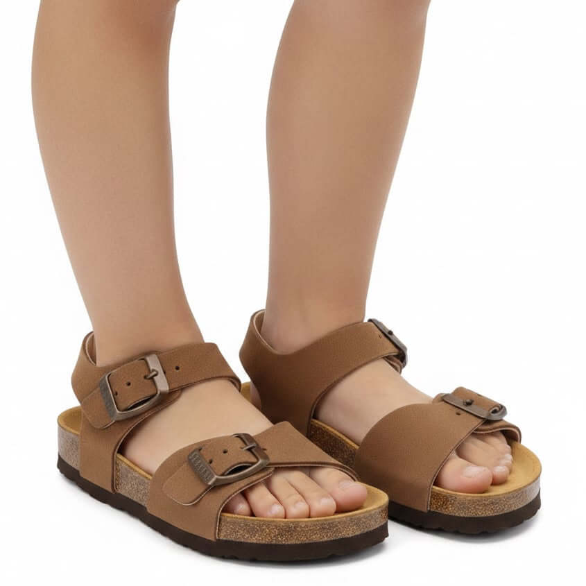 Sandalias Niño Niña Plakton Topo | Hebilla Piel Genuina Antideslizante | Tallas 24-35