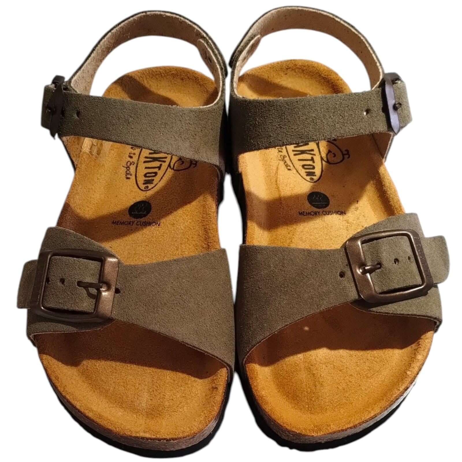 Sandalias Niño Niña Plakton Verde Militar | Hebilla Piel Genuina Antideslizante | Tallas 24-35
