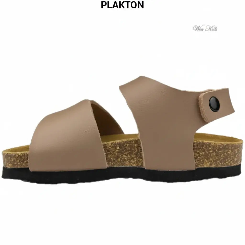 Sandalias PLAKTON Beige Niño y Niña | Piel Memory Cushion Tallas 24-35